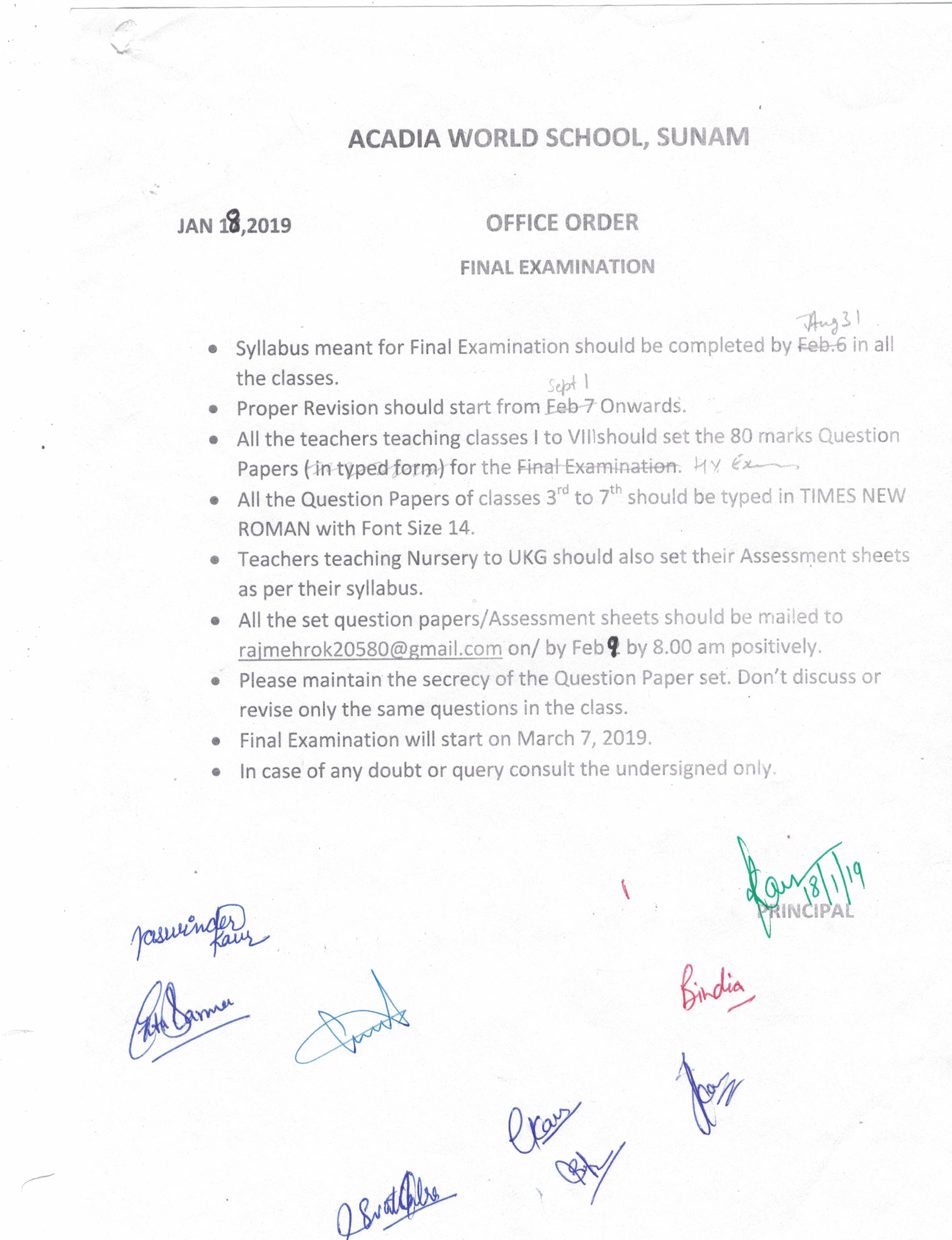 Notice 18 Jan, 2019