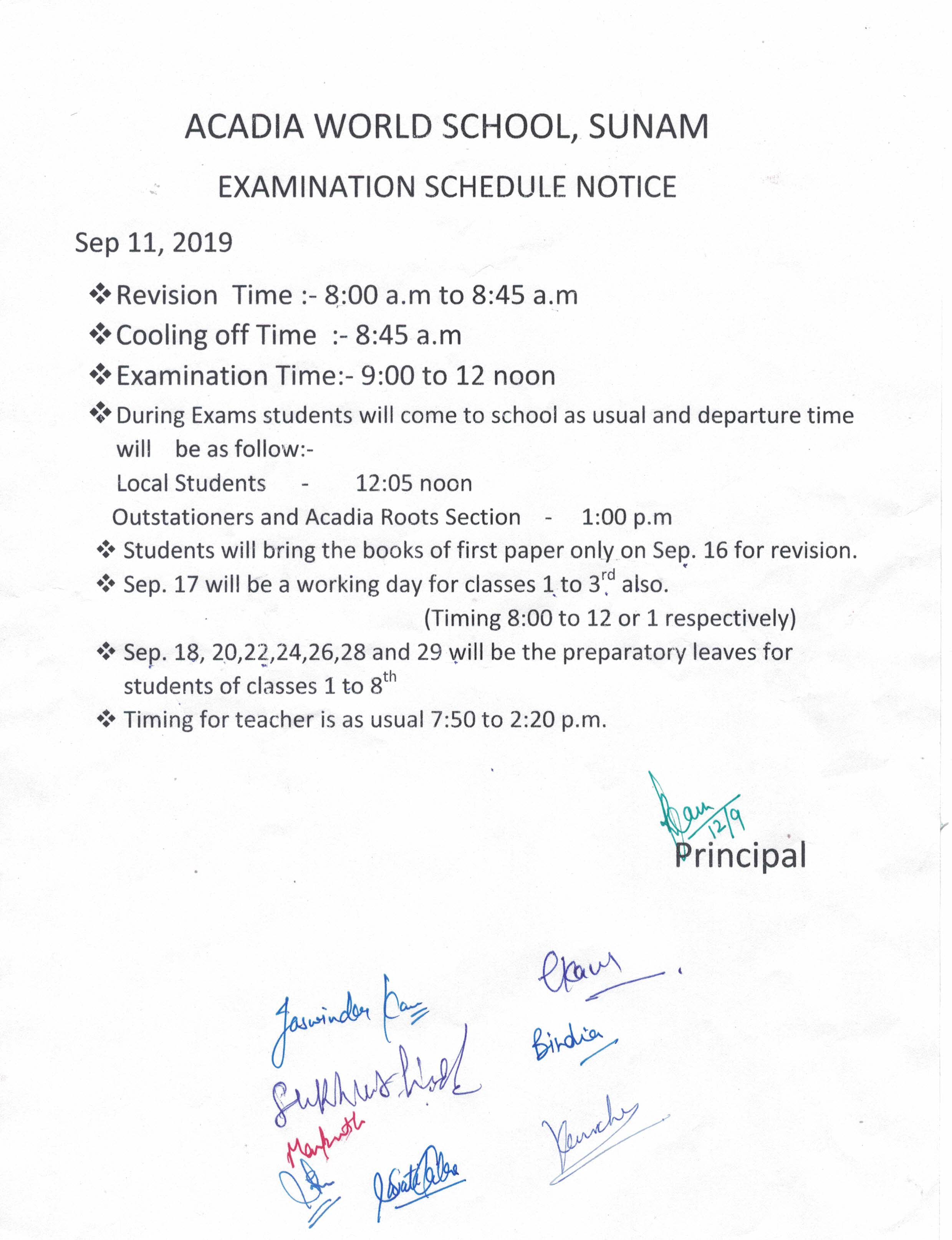Notice 11 Sep, 2019