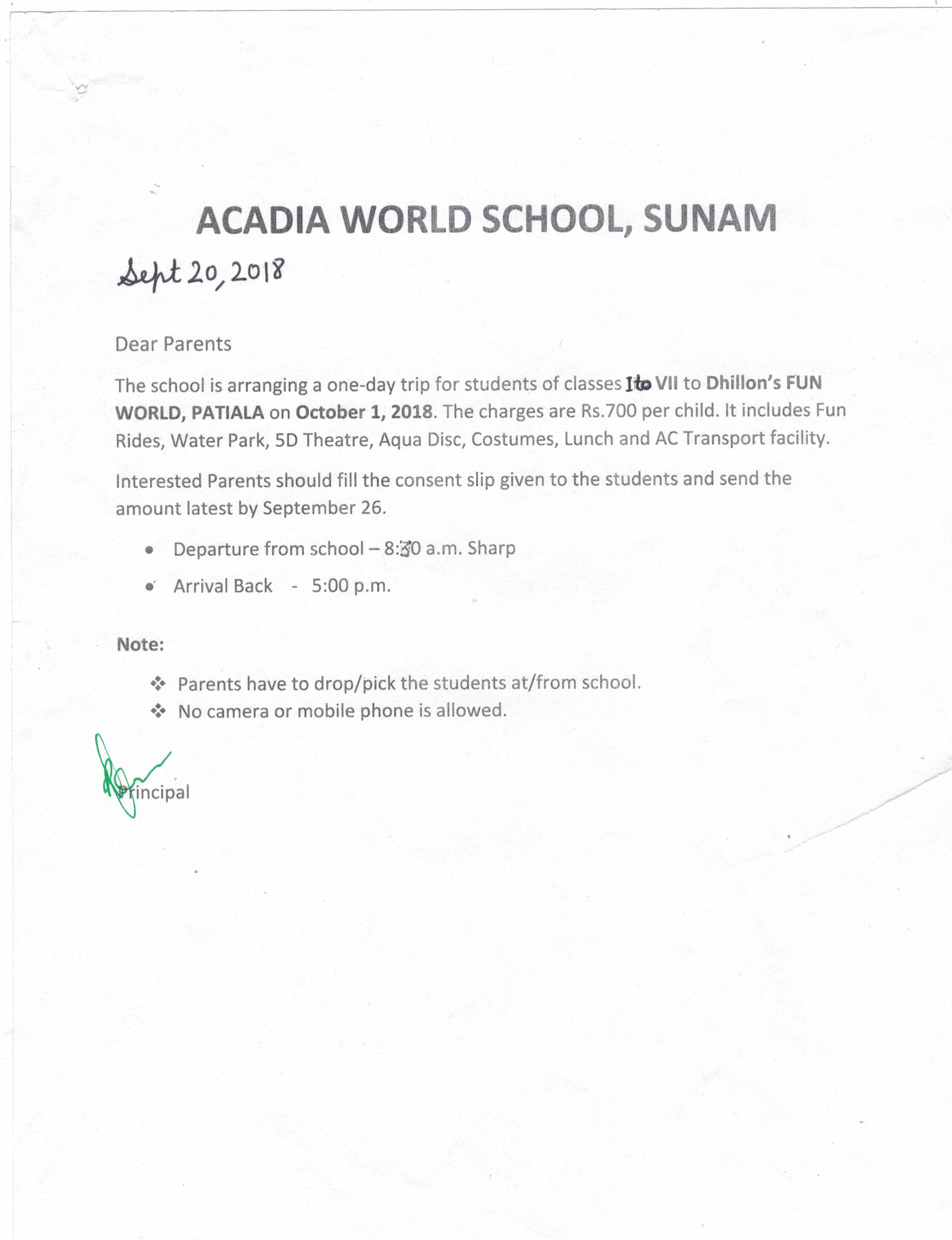 Notice 20 Sep, 2018